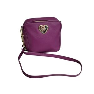 BETSEY JOHNSON Purple Crossbody Bag with Heart Accent